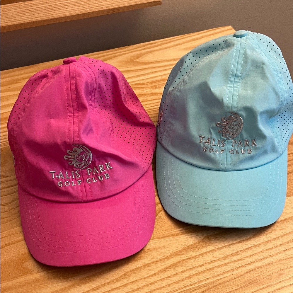 Girls Pink and Blue golf Caps